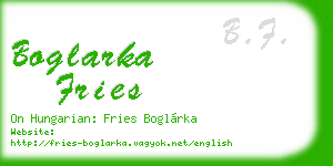 boglarka fries business card